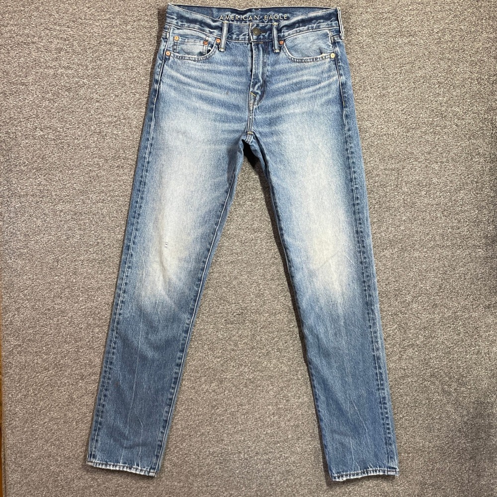 American Eagle Original Straight Jeans Mens 30x36 Blue Denim Recycled Cotton